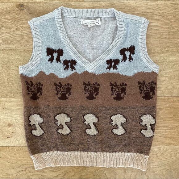 Licorne Sans Corne - Tania Vest in Color Block Brown and Gray - Picture 1 of 8